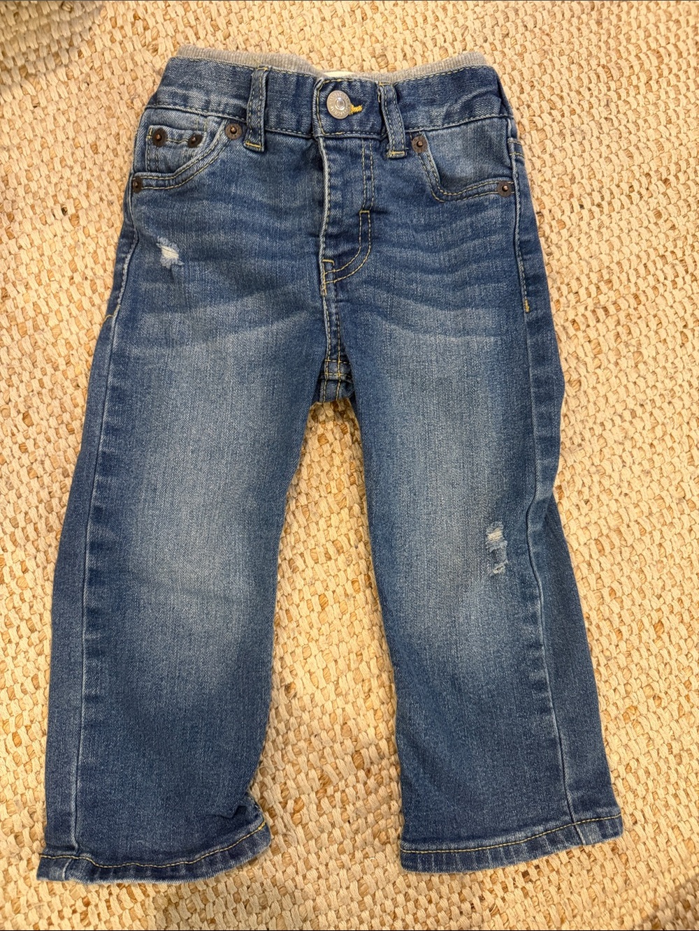 Levi's Kids Blue Distressed Straight-Leg Jeans